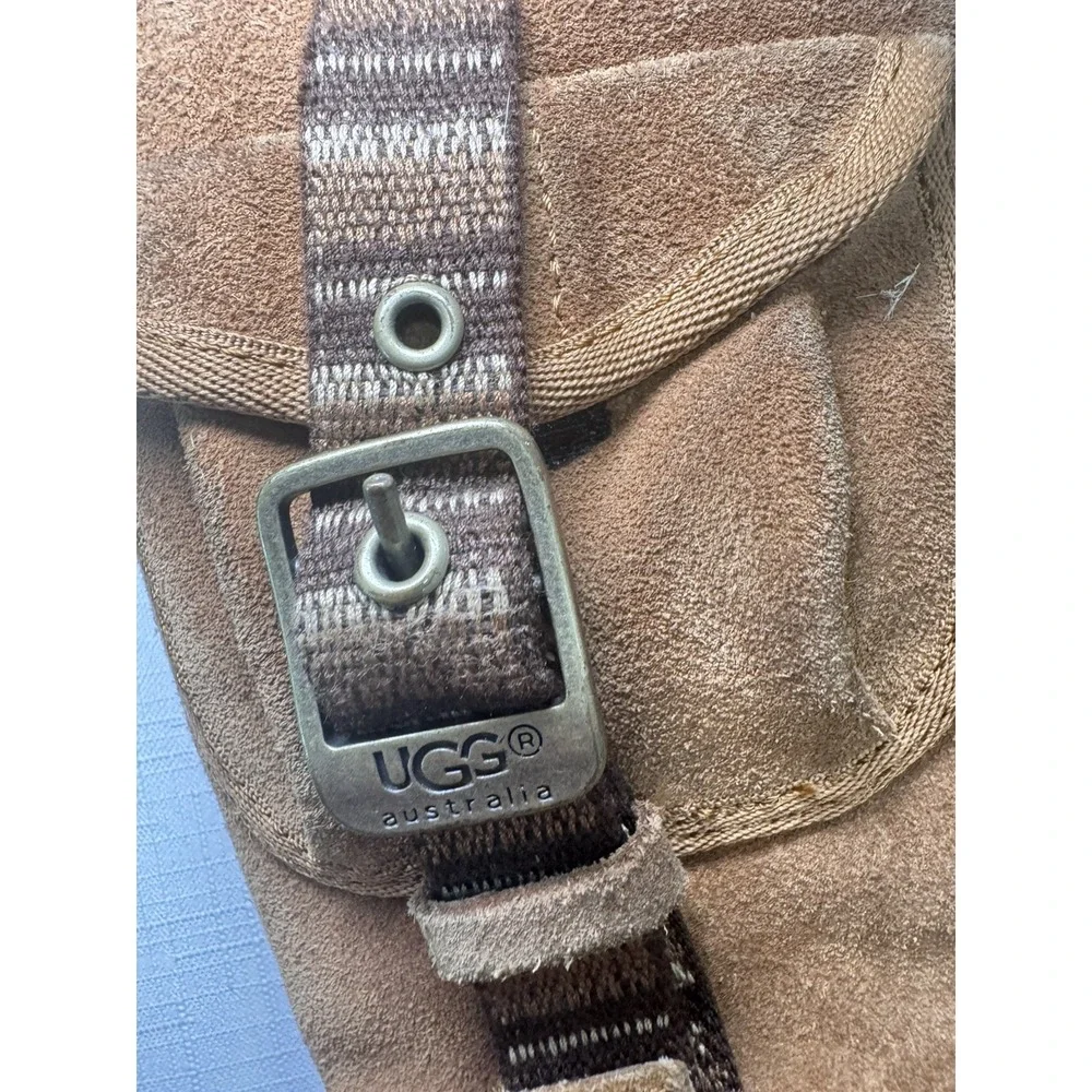 UGG Childs Australia 1968 RETRO CARGO Sheepskin Lined Tall Boots Chestnut Sz‎ 10
